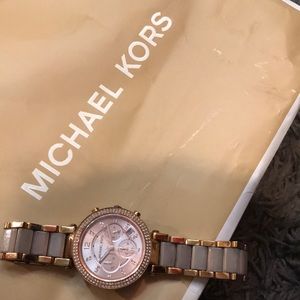 Michael Kors Ladies Parker Rose Gold Tone Watch